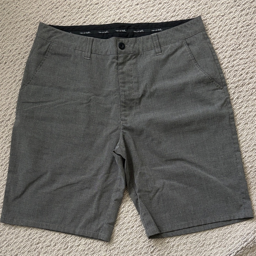 Travis Mathew Charcoal Flat Front Shorts